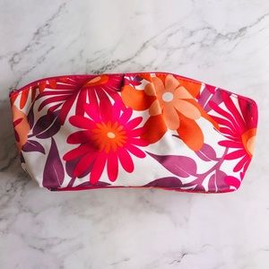 Clinique Floral Cosmetic Makeup Pouch Zipper Bag